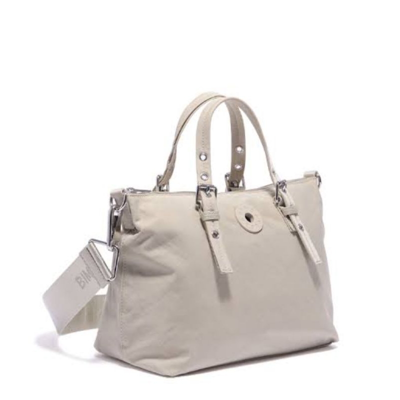 Tas Slempang Wanita Original Bimba Y Lola Medium Nylon Shopper Bag White 231BBHJ2J.T2019