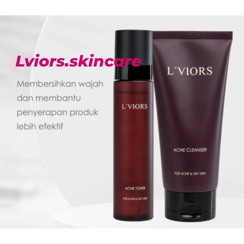 LViors paket acne cleanser dan toner untuk kulit berminyak dan berjerawat