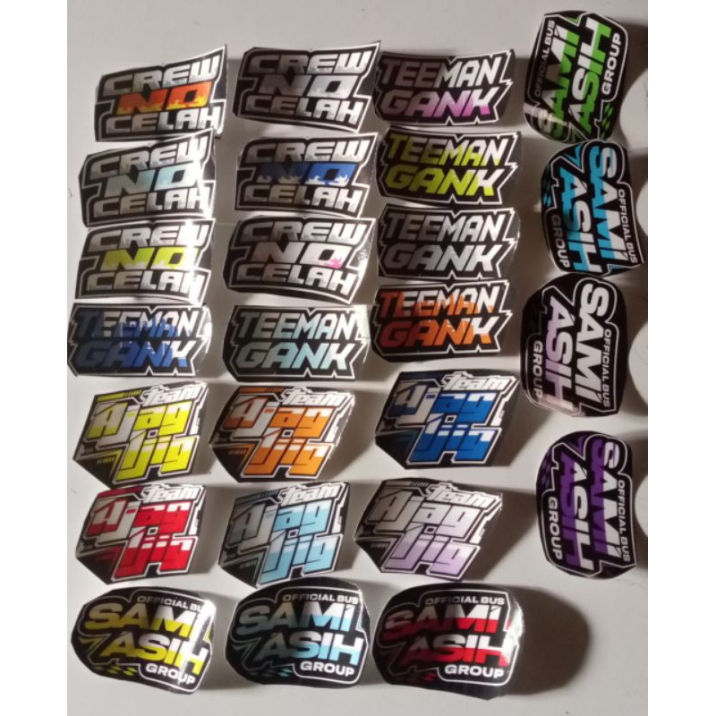 

stiker team ajag ijig dan official bus sami asih group,sein kanan gank