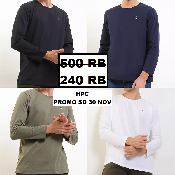 Kaos lengan panjang pria Hush Puppies seri LEVIERO LS 100% Original SALE