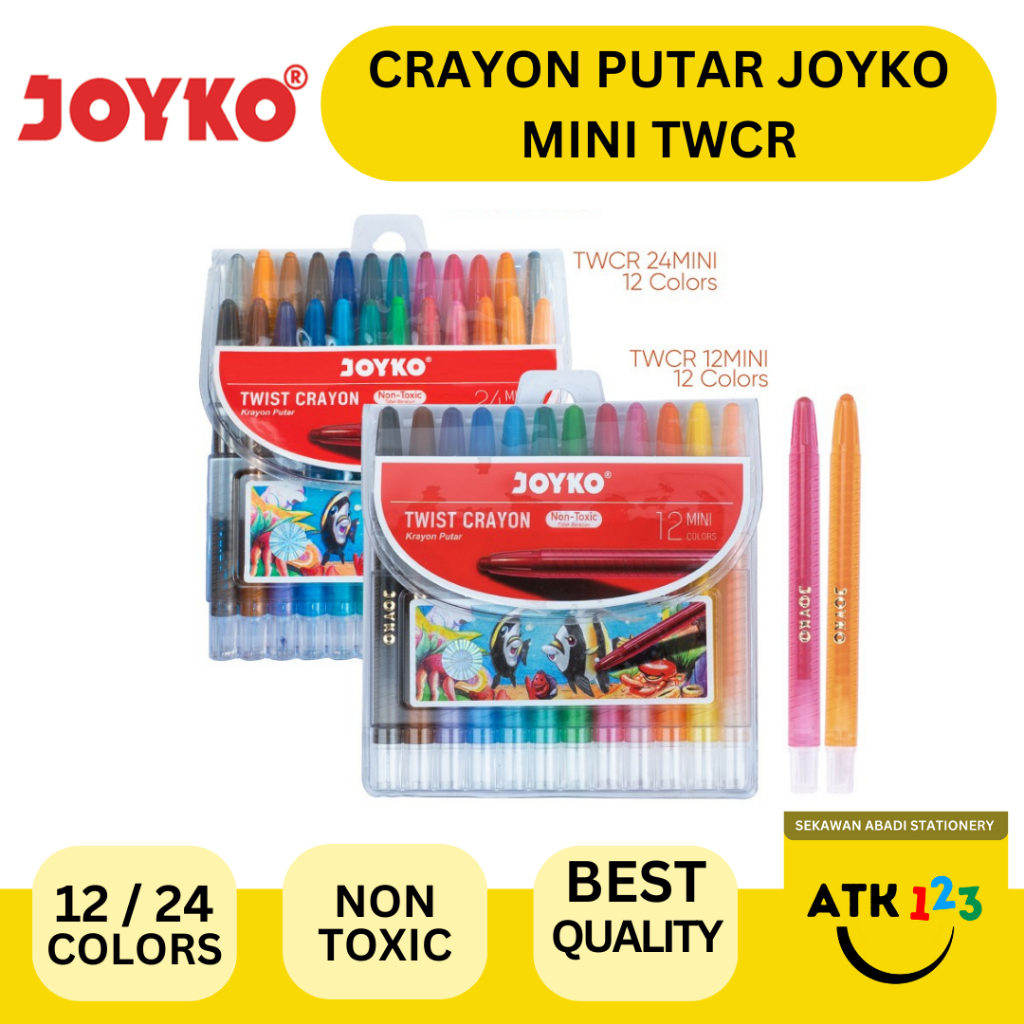

Krayon Putar Mini Twist Crayon Joyko TWCR-12 / TWCR-24 MINI