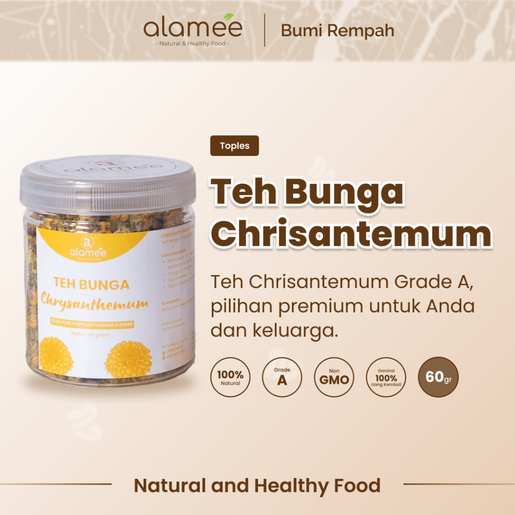 

ALAMEE Teh Bunga Chrysanthemum Tea Krisan Emas Golden Crysant Herbal Alami Organik Crysanthemum 60gr