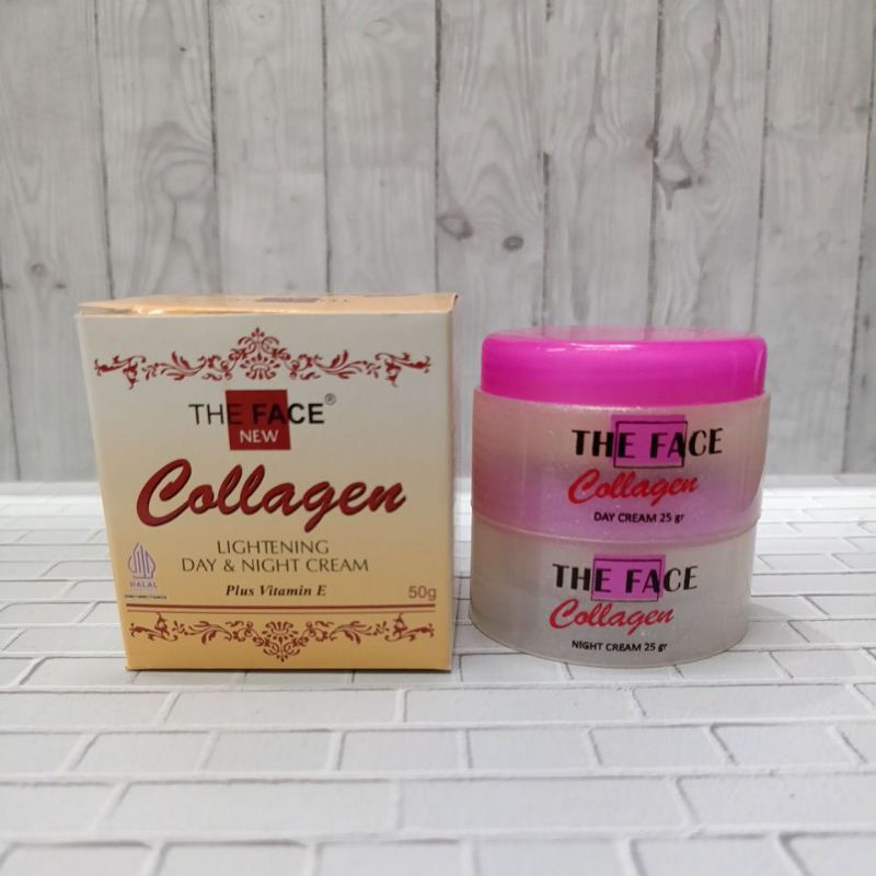 THE FACE Collagen lightening day & night cream plus vitamin E 50gr. original PT Cressindo