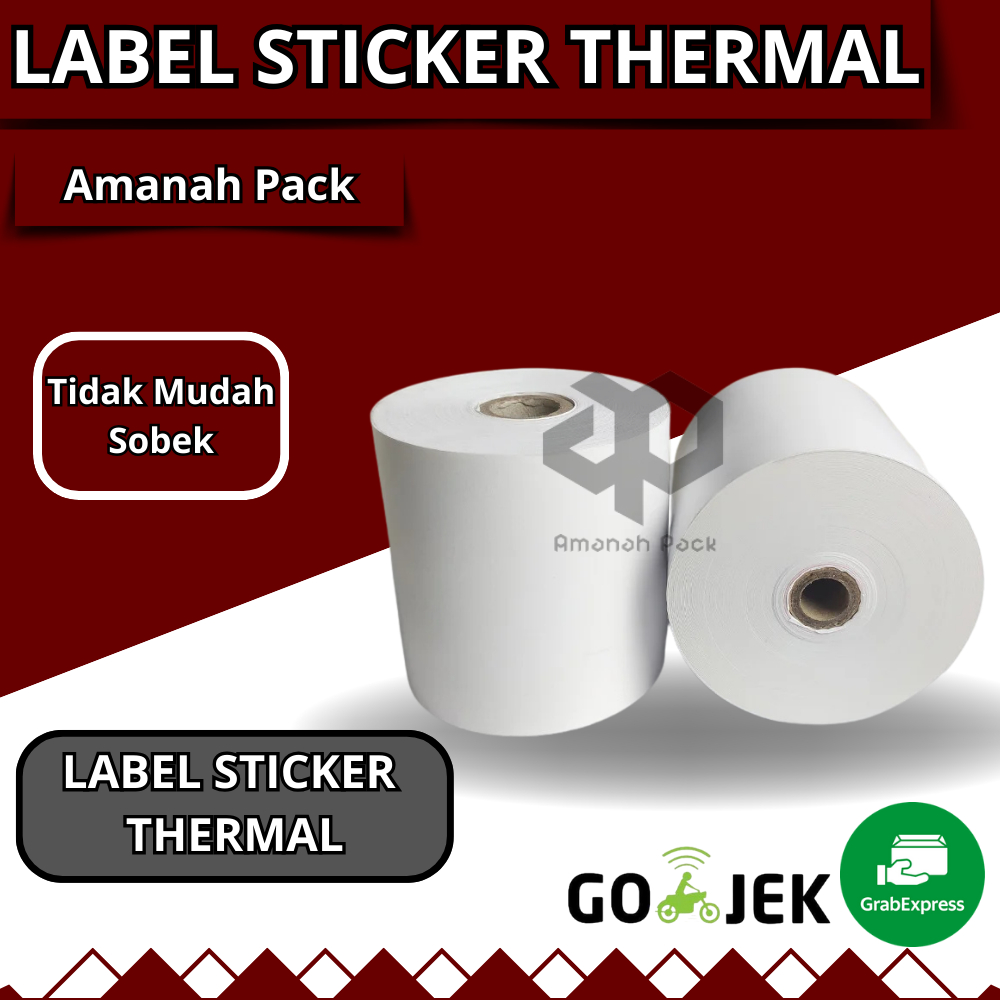

klm LABEL STICKER THERMAL Termal 100 X 150 mm 4x6" isi pcs ukuran A6