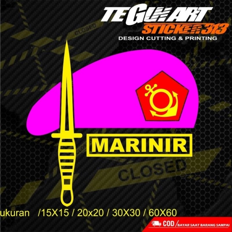 STICKER CUTTING MARINIR TNI AL