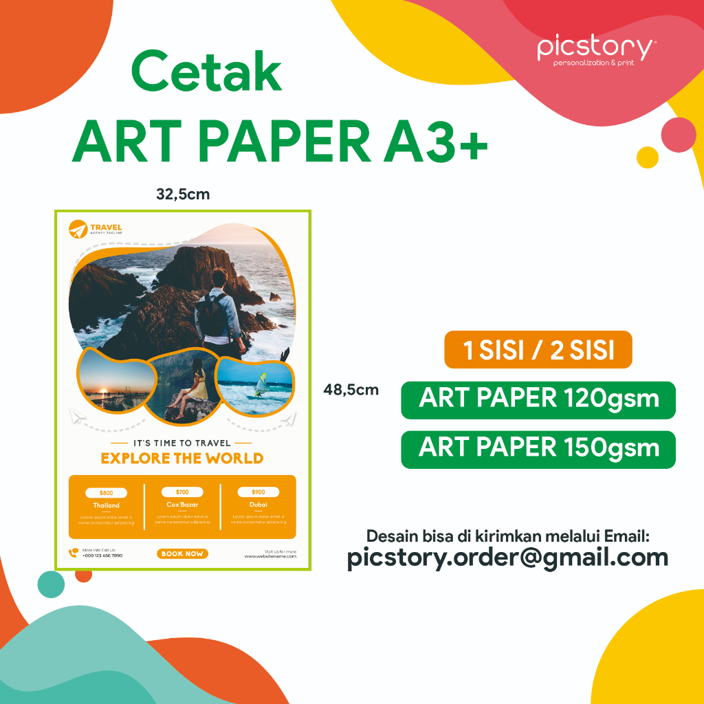 Cetak ArtPaper A3+ 120gsm / 150gsm / Kertas Brosur Flyer