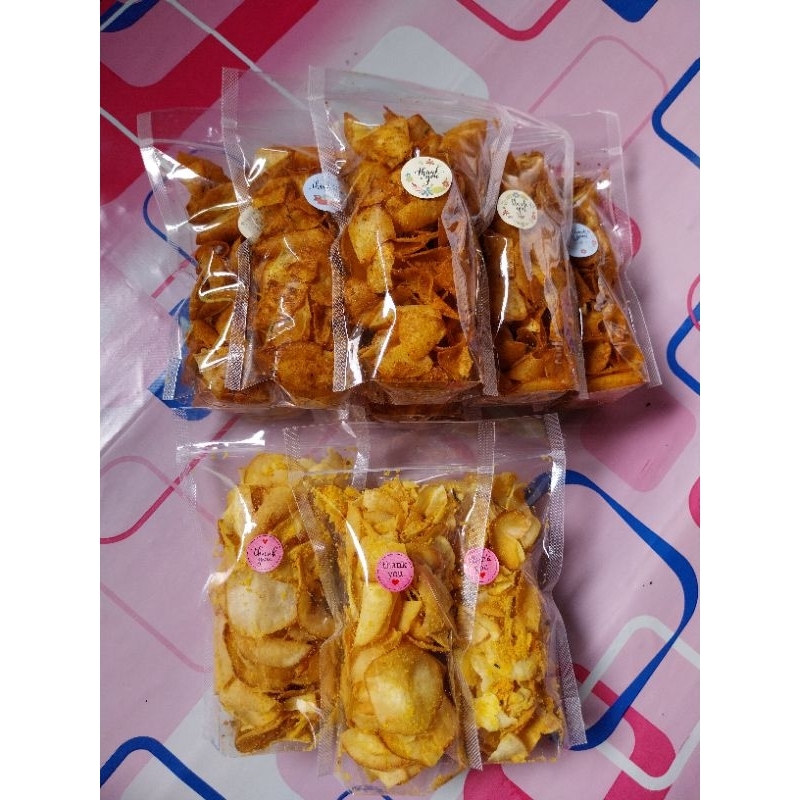 

Keripik Singkong Renyah Gurih/Keripik Singkong Pedas Asin/ Keripik Singkong