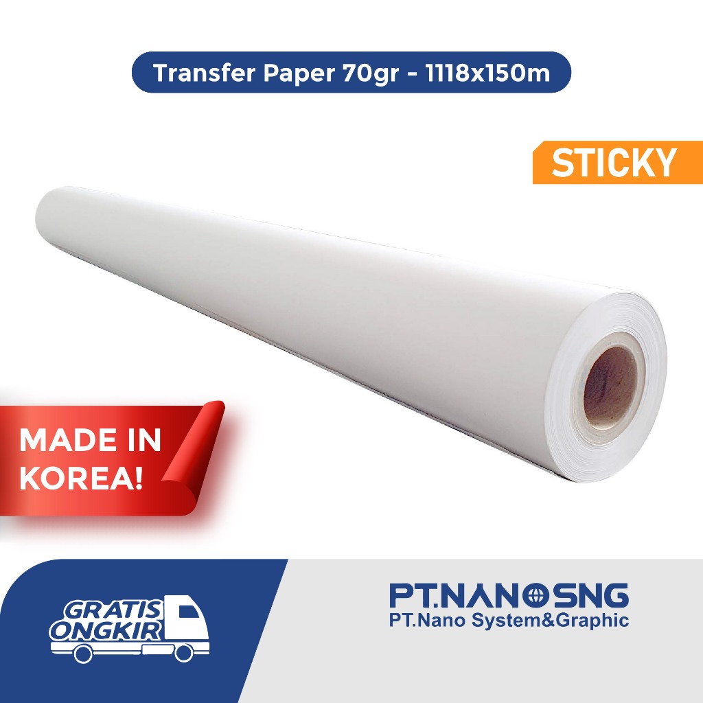 

TRANSFER PAPER MADE IN KOREA - 70gr 1118x150m - Sticky Core 2