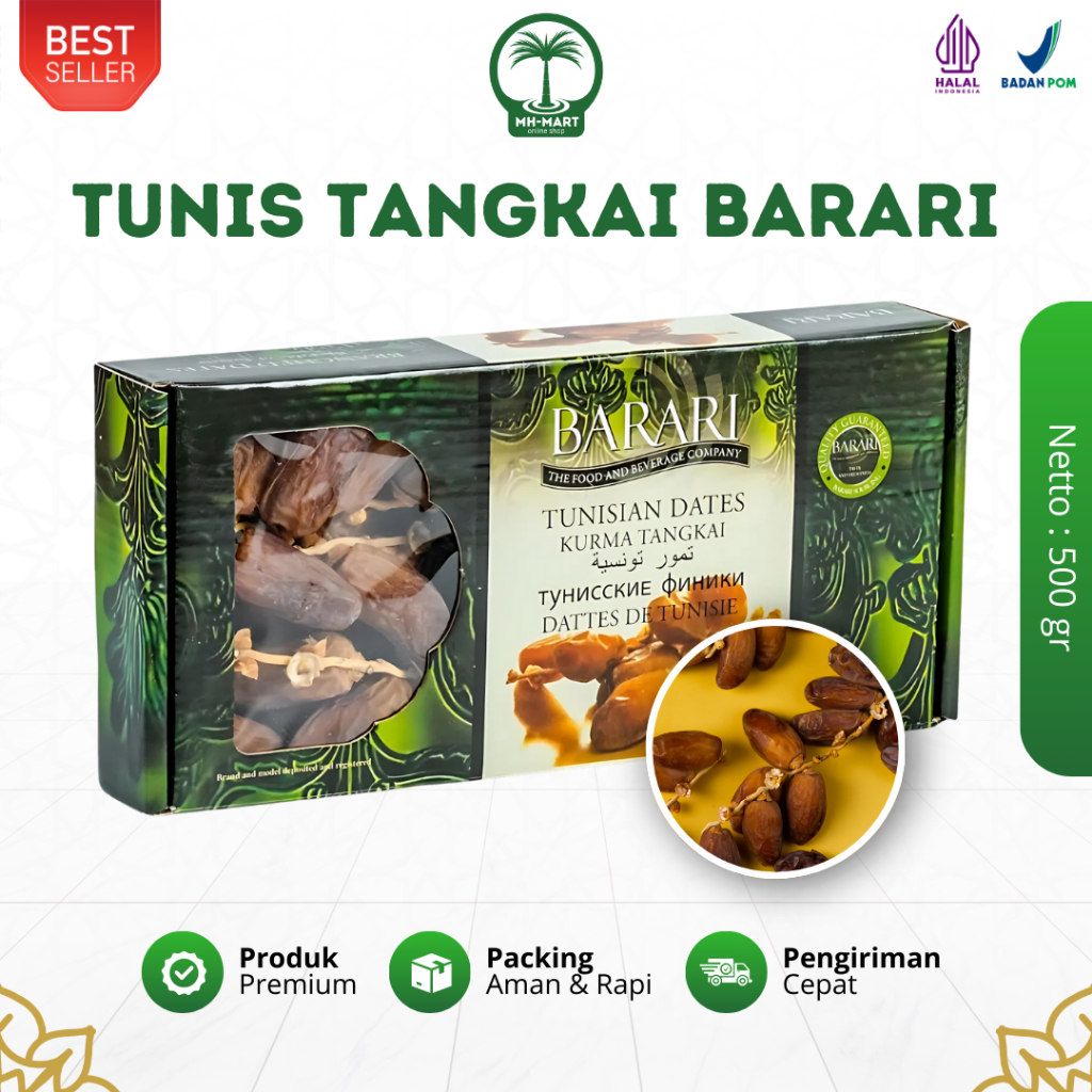 

Kurma Barari Tunisia Tangkai Deglet Nour Branched 500gr Oleh Oleh Haji dan Umroh Premium