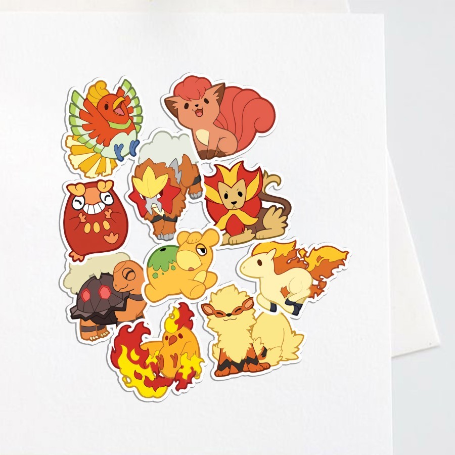 

Sticker Series Edition Pokemon Aesthetic Stiker Waterproof (10pcs) - Fire type