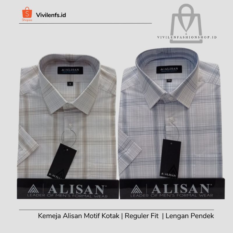 KEMEJA ALISAN MOTIF KOTAK TANGAN PENDEK REGULER FIT 100% ORIGINAL | KEMEJA PRIA KOTAK-KOTAK