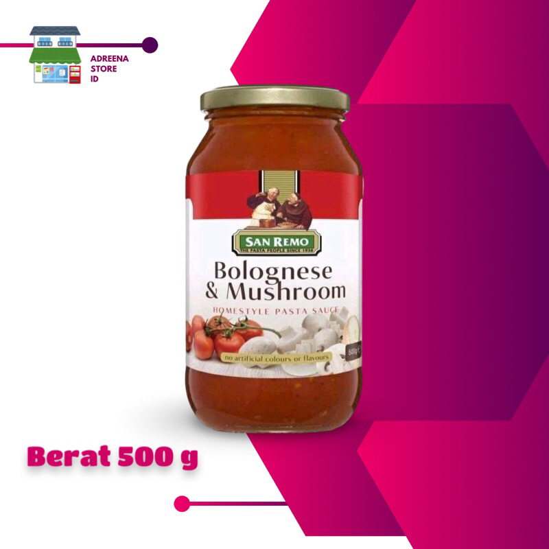 

SAN REMO BOLOGNES & MASHROOM HOME STYLE PASTA SAUCE 500 g