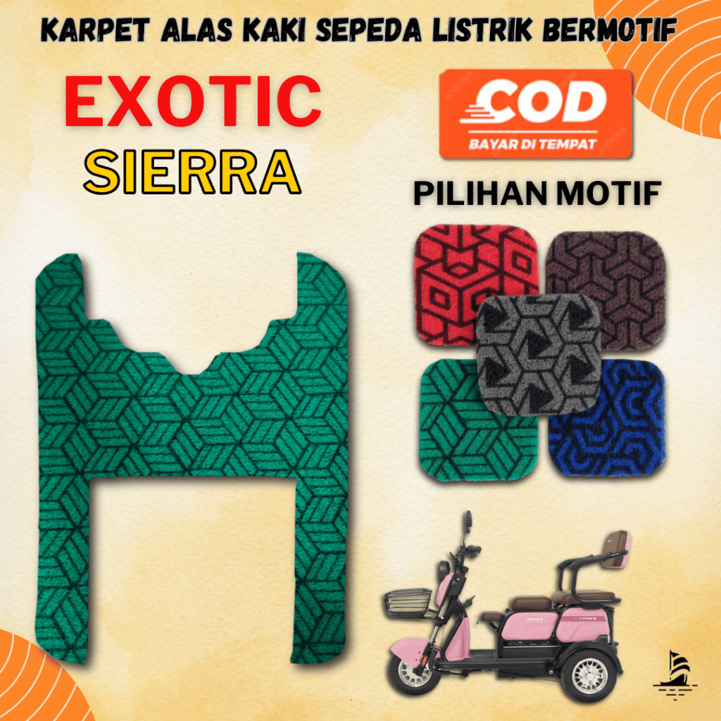 Karpet Sepeda Motor Listrik Roda 3 EXOTIC SIERRA - MOTIF SPESIAL