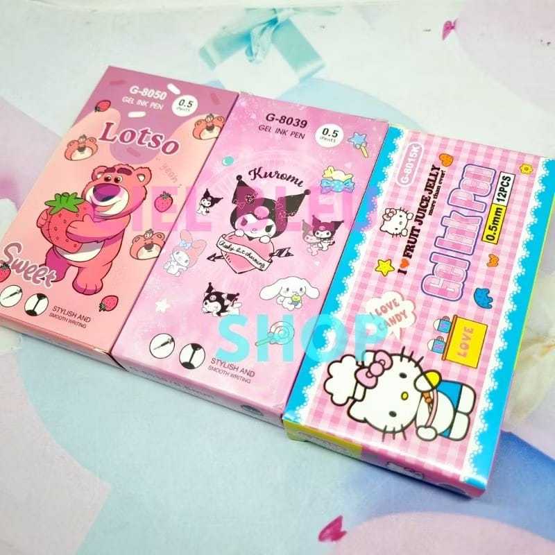

[ 1 PC / ECER ] 0.5 MM INK GEL PEN KARAKTER KARTUN SF MIX LUCU TINTA HITAM / CIEL BLEU STORE