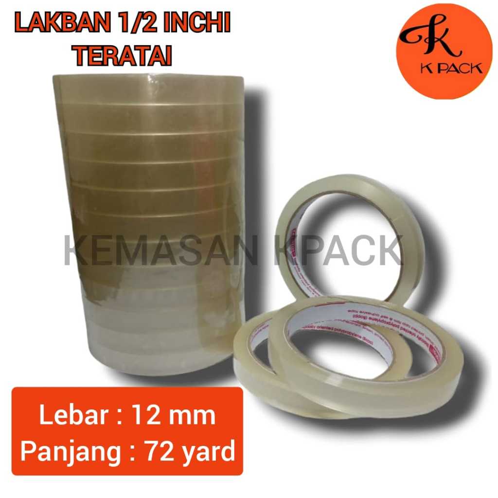 

ISOLASI TERATAI BENING 1/2" ISOLASI LAKBAN SELOTIP BENING TRANSPARAN 12MM