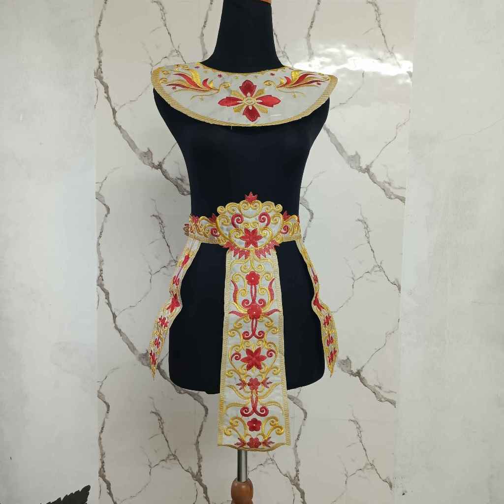 Renda Bordir dada pundak sabuk lidah M