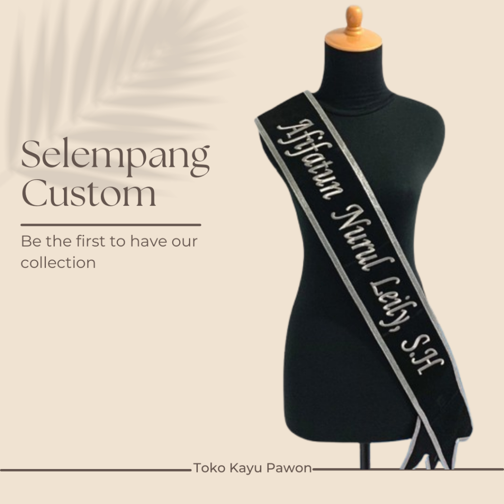 SELEMPANG WISUDA CUSTOM NAMA | GRADUATION SASH | BORDIR CUSTOM