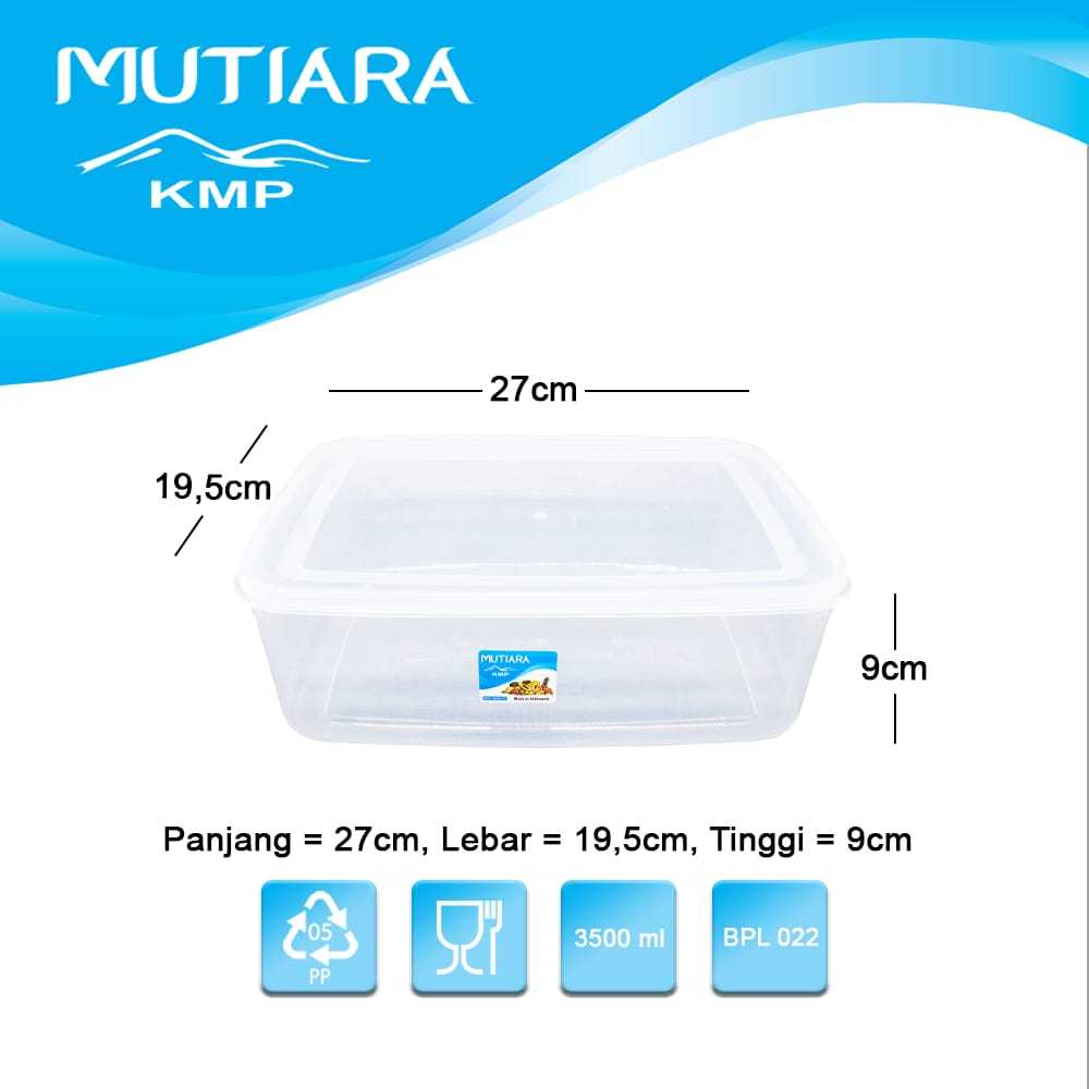 Toples Mochi 3500ml Food Box 3500 ml Plastik Kotak Makan 3500ml Toples KMP MUTIARA