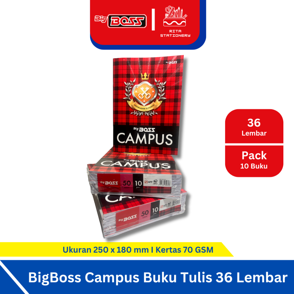 

Buku Tulis Bigboss isi 36 Lembar - 1 pack isi 10 Buku