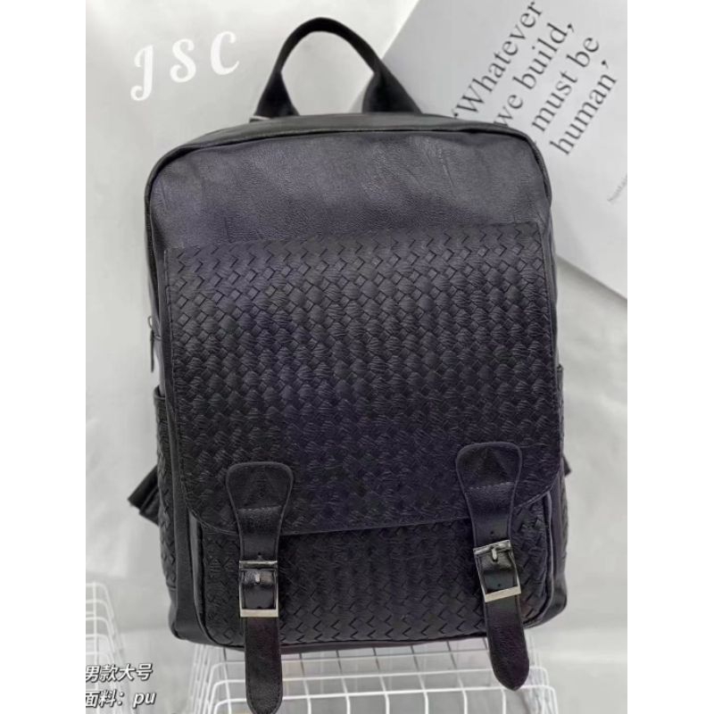 tas ransel kulit hitam