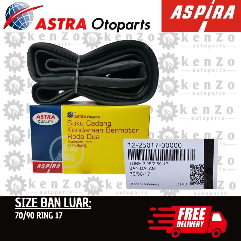[Produk Astra Otoparts] Ban Dalam Aspira 250-17 225/250 ring 17 Untuk Ban Luar Ukuran 70/90 Ring 17 
