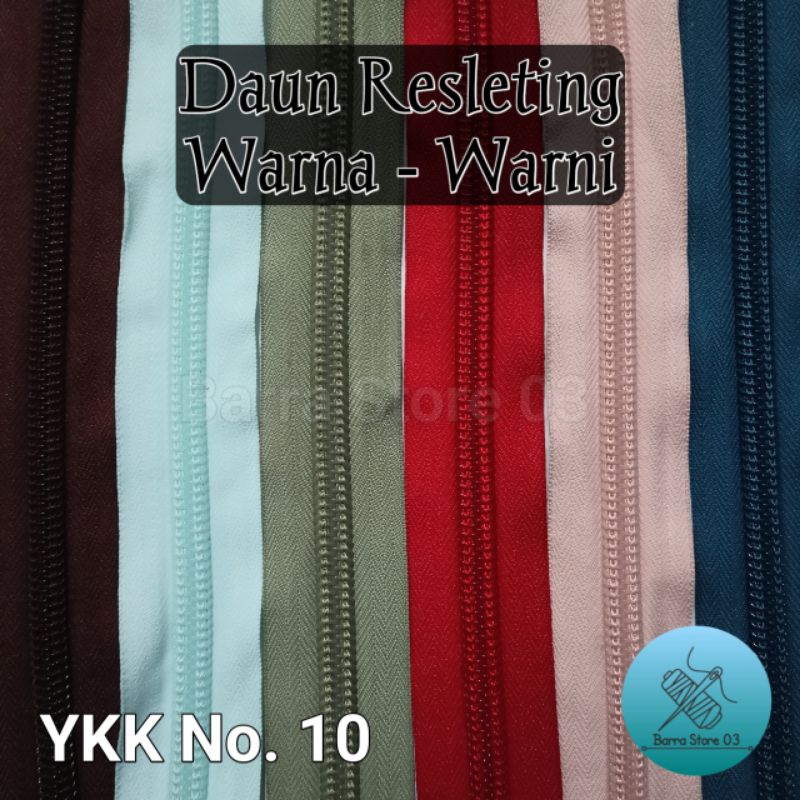 Daun Resleting YKK ORIGINAL No 5 - 10 Eceran Meteran