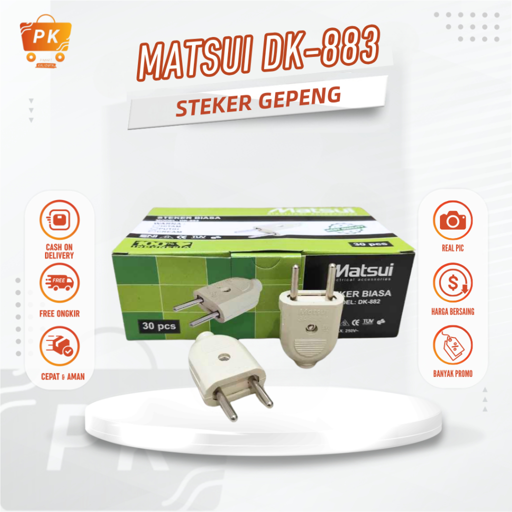 Steker gepeng biasa putih Matsui DK-882 kualitas terbaik