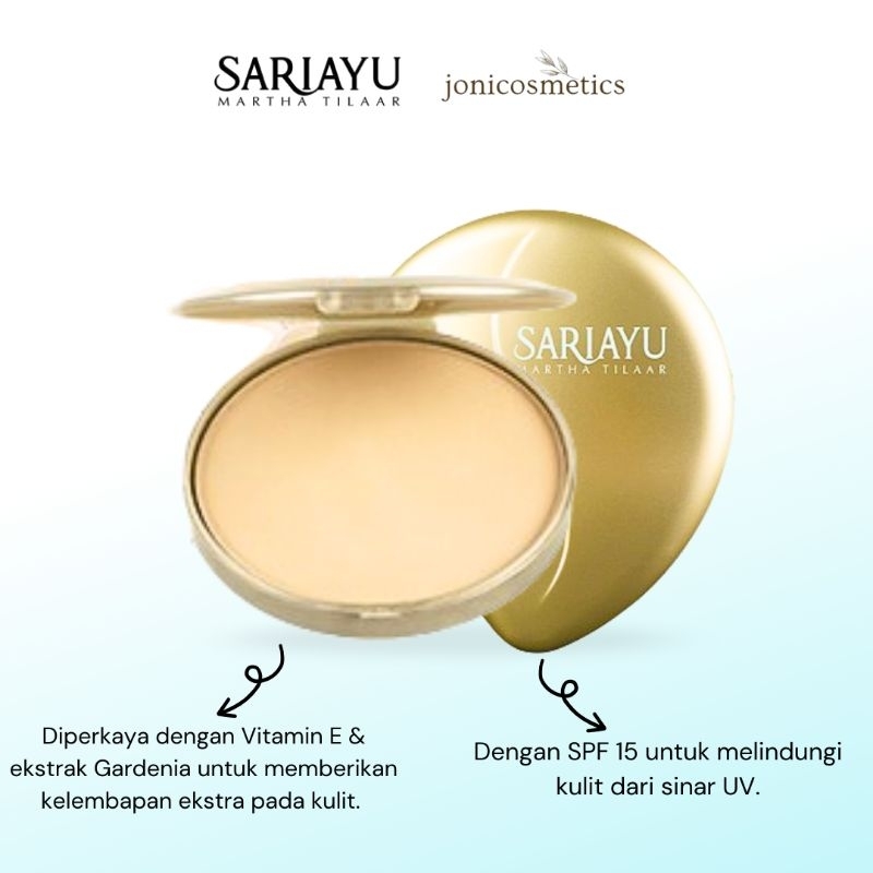 TWC Gold Sariayu 01 Light, 02 Natural 12gr || bedak padat yg halus dan coverage