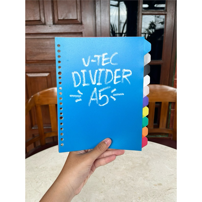 

Pembatas Binder Cardboard Divider V-TEC A5 20 Holes 10 Tabs Original