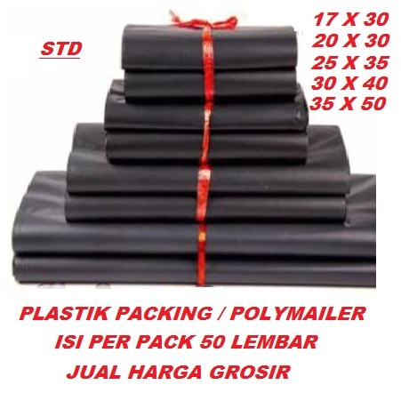 

PLASTIK PACKING HITAM GLOSY ISI PER PACK 50 LEMBAR KUAT DAN ELASTIS