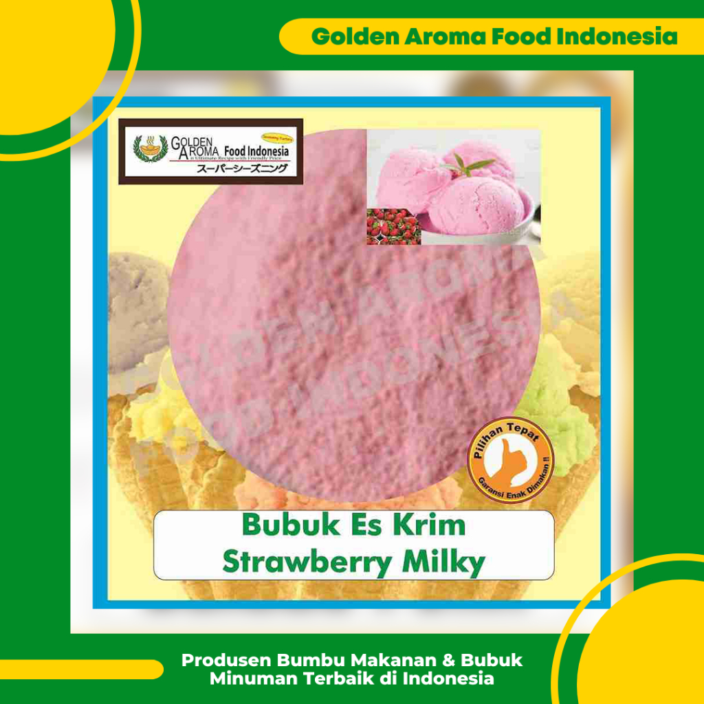 

Bubuk Es Krim Rasa Strawberry milky 1 Kg l Serbuk Ice Cream Powder Stroberi 1Kg Kiloan Bahan Instan Premix Soft Hard Gelato Murah Enak Terbaik GAFI Jual Intanst Suntik Tempat Terdekat Harga