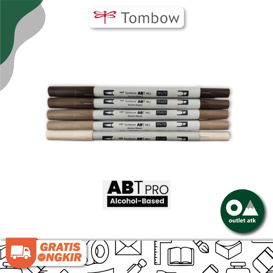 

Tombow ABT Pro Dual Brush Pen Alcohol Based (Warm Gray Series)