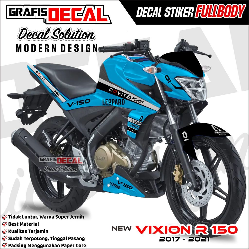 Decal Stiker Vixion R Fullbody - Stiker variasi vixion R motif Leopard - Decal Vixion R Full Body St