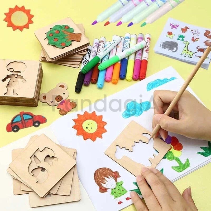 

Mai Art 20 Pcs Alat Jiplak Bahan Papan Kayu Untuk Tracing Gambar Kreatifitas Sensory Play Stencil