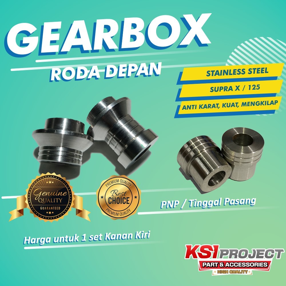 Boshing Gearbox Roda Depan Stainless Steel Custom Model Thailand Nut Heng Honda Supra X/125