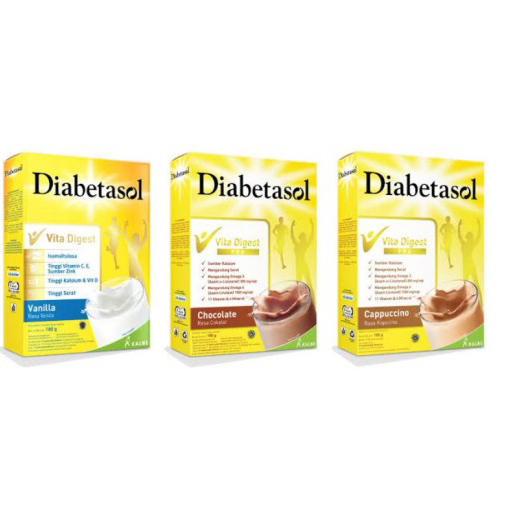 

Diabetasol susu diabetes rasa coklat / vanilla / cappucino 170 gram
