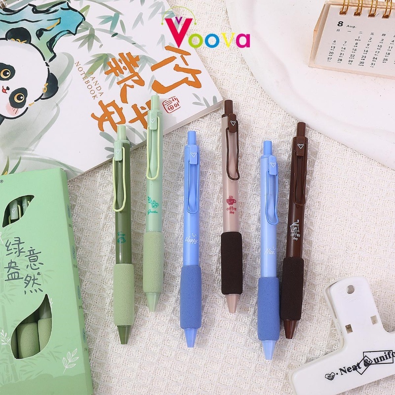 

VOOVA Gel Pen 0.5MM 1 SET ISI 4 PCS Gel Pena Perlindungan Jari Yang Nyaman Menekan Pegangan Lembut Pena Netral