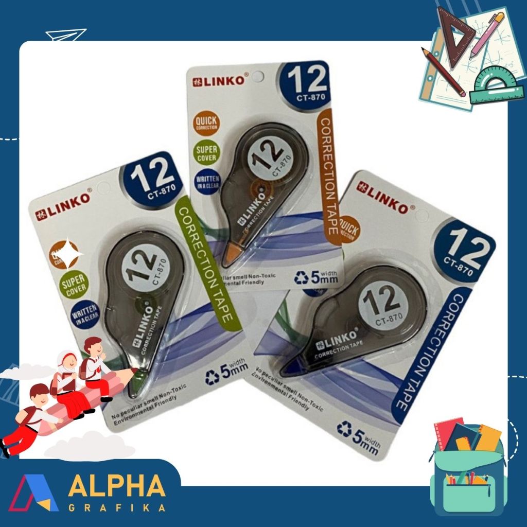 

Correction Tape LINKO LK-870 per 1 piece/ 1 biji Tipex Kertas
