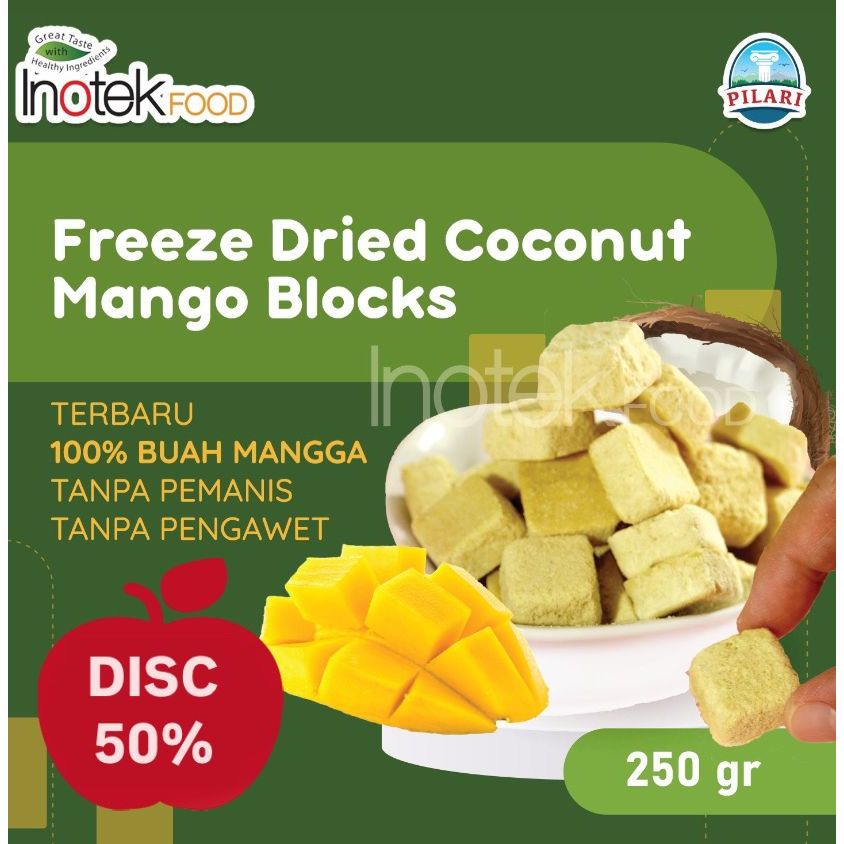 

!! PROMO BLACK FRIDAY – DISKON 50% !! FREEZE DRIED COCONUT MANGO BLOCKS - BUAH MANGGA ASLI DAN KELAPA BENTUK KUBUS @250GR