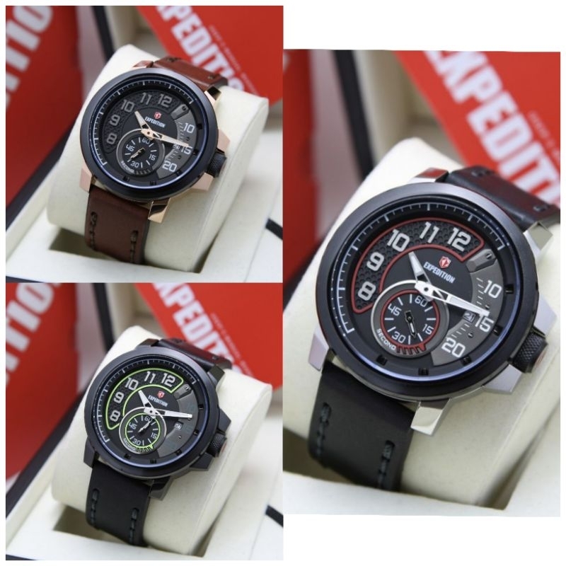 Jam tangan pria Expedition E 6825/E6825 kulit original