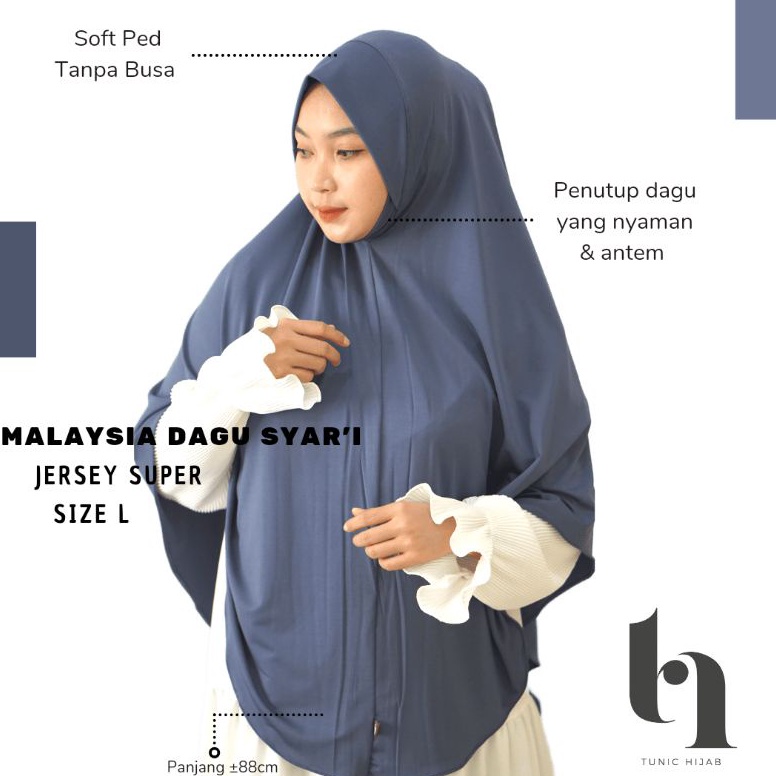 KODE D64Z Terbaru Humaira Bergo Dagu Malaysia Size XL Jumbo Syari  Jilbab Dagu Malaysia Jumbo  Hijab
