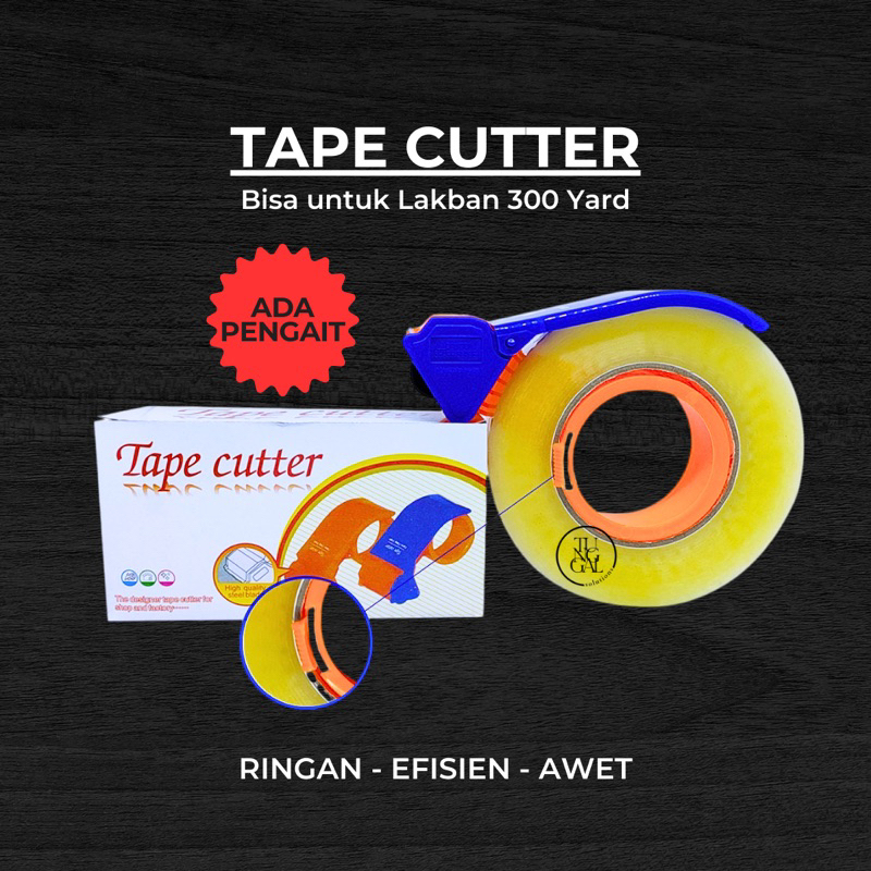 

Tape Cutter - Alat pemotong Lakban Termurah. Ada pengait, bisa untuk Lakban hingga 300 Yard. Bahan plastik, ringan, mudah digunakan. Kualitas bagus, Awet digunakan. Kualitatas terjamin. Alat mengemas paket. Packaging Tape. Merk Ksatria