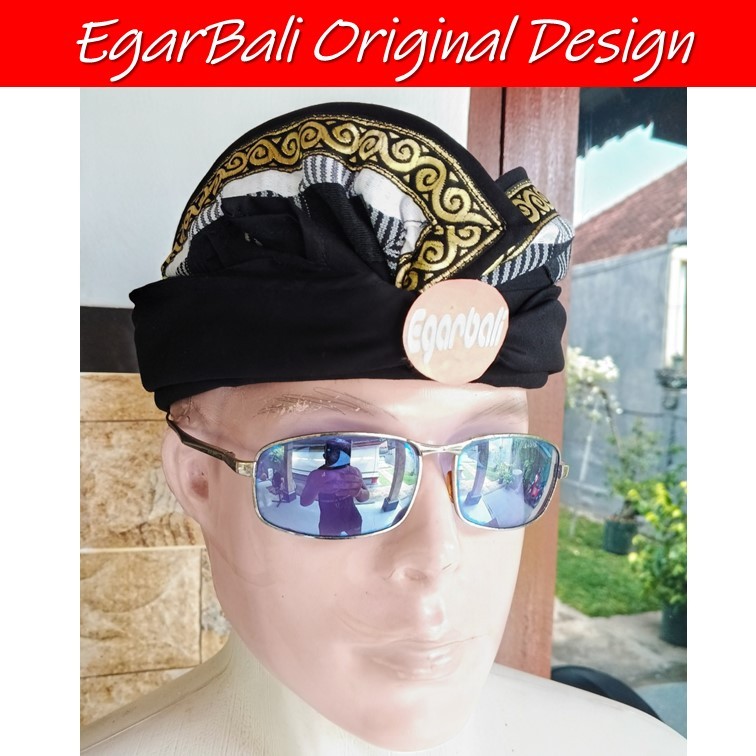 EgarBali udeng bali tepi poleng keong emas