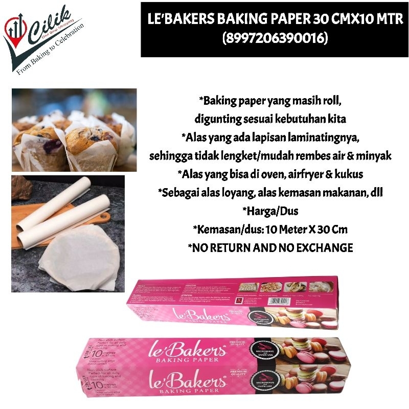 parchment paper alas kertas laminasi silikon baking paper roll meteran kemasan dus lebakers ukuran p