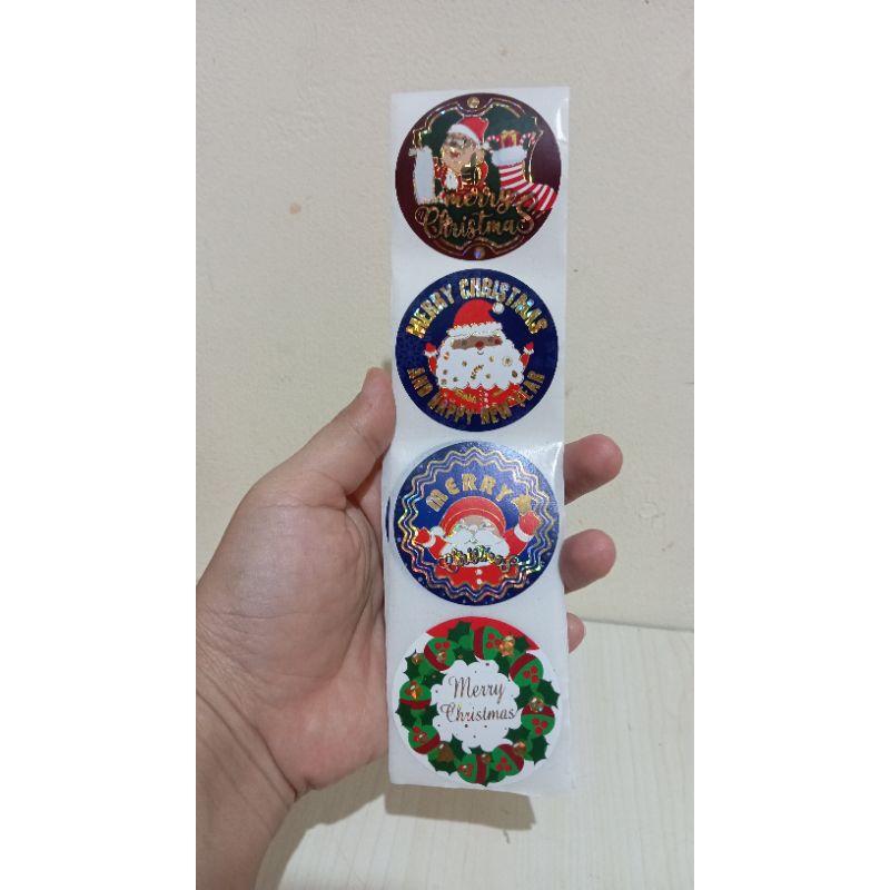 

sticker natal/sticker Merry Christmas diameter 5cm (10pcs)