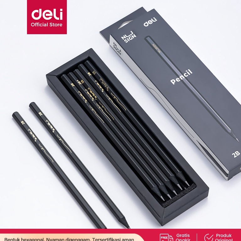 

KODE K87X Nusign 2B Pencil Pensil 2B Design Elegan Nyaman Di Genggam 1 Pcs NS7222B