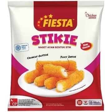 

FIESTA CHICKEN NUGGET STIKIE 400GR HALAL NAGET AYAM BENTUK STIK CEPAT SAJI