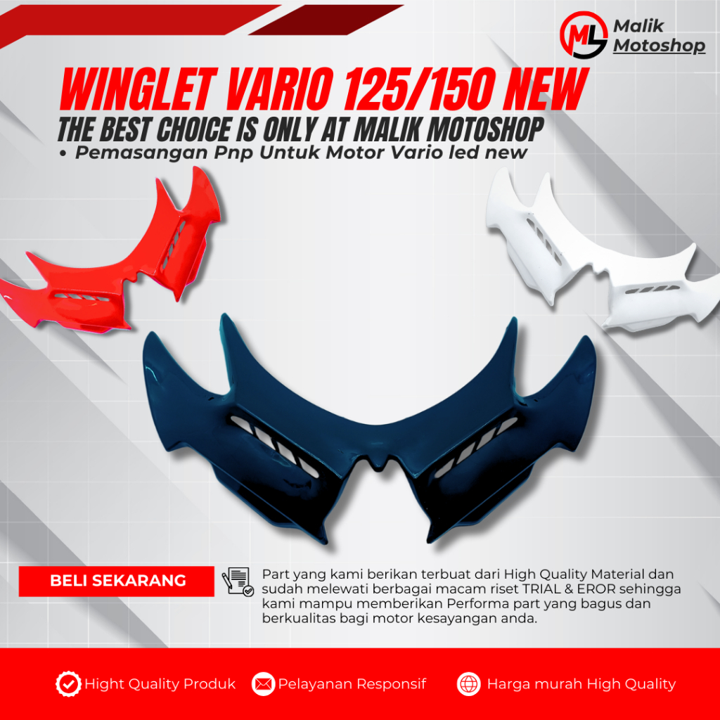 WINGLET WINGSIDE PLASTIK VARIO 125 WINGLET VARIO 150 WINGLET VARIO BOHLAM WINGLET VARIO 110 FI