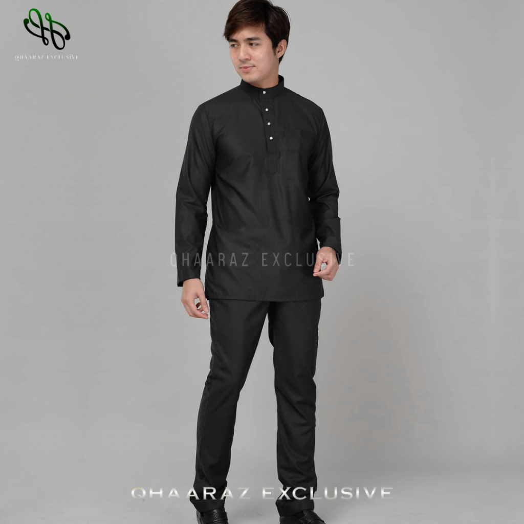 Raffan Baju Melayu Pria Setelan Koko Muslim Modern Bahan Katun Toyobo Satu Set Pakaian Teluk Belanga