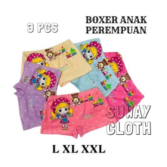 Promo 6 Helai Celana Dalam (L-XXL) Katun Anak Perempuan Boxer Versi Fashion Anak CD Anak Perempuan